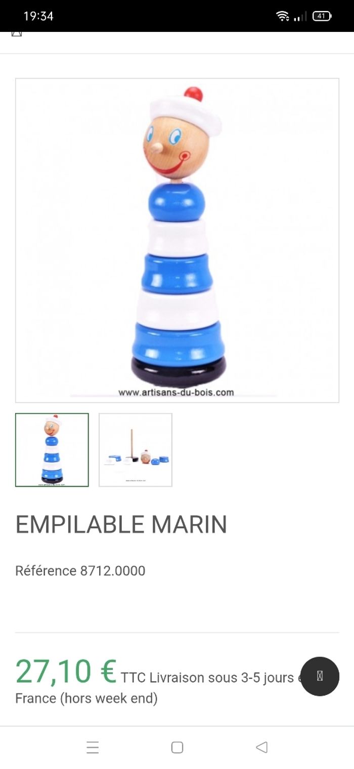Jeu d'empilement marin - Janod Vintage - photo numéro 6