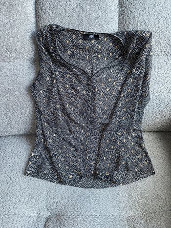 Blouse / chemisier fluide noir et doré Le Temps Des Cerises