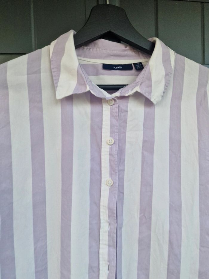 Chemise blanche a rayures lila kiabi - photo numéro 9