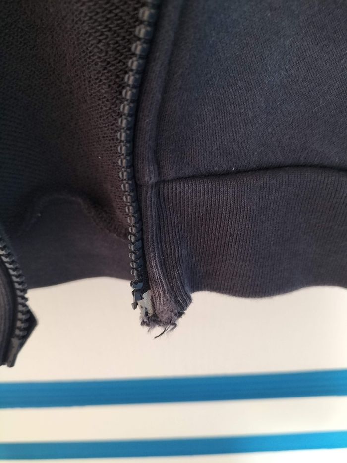 Gilet sweat zippé bleu marine - photo numéro 3