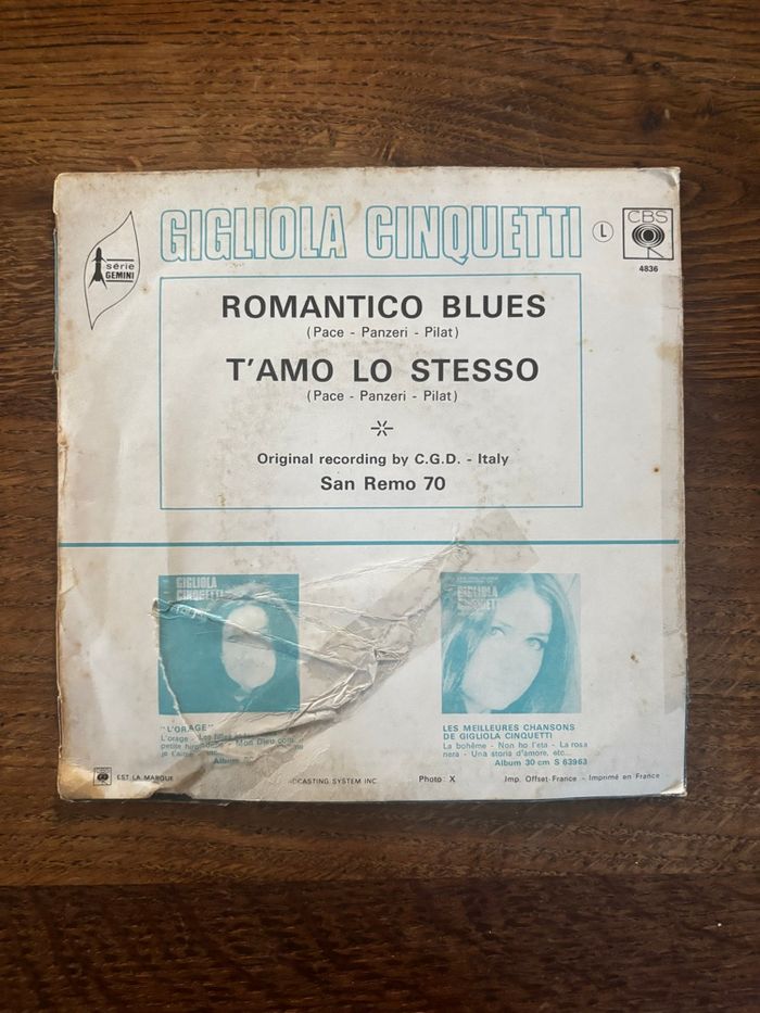 Vinyle 45 tours Gigliola Cinquetti Romantico blues - photo numéro 2