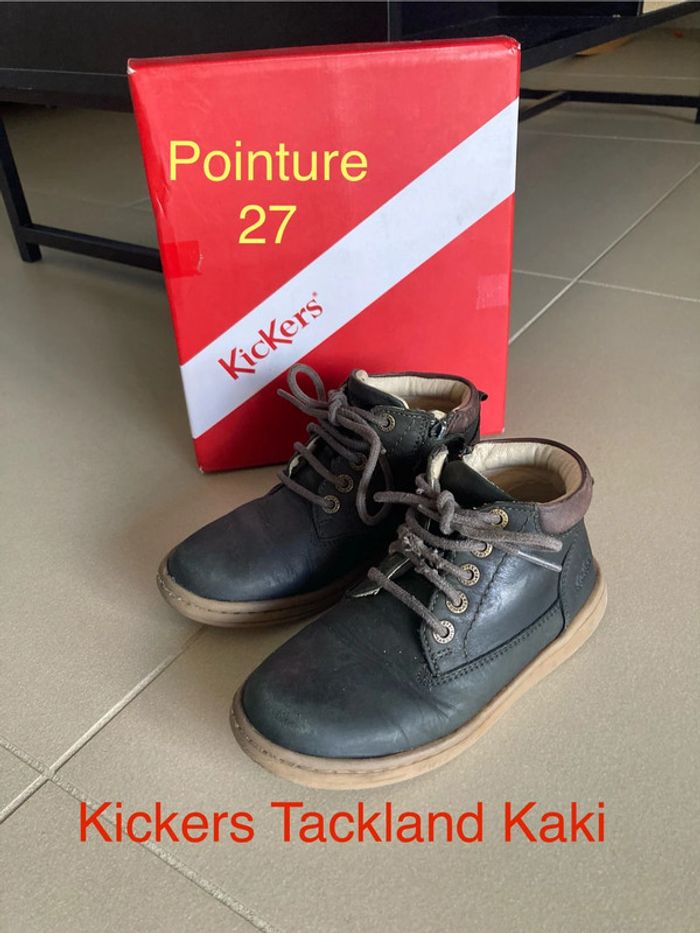 Bottines kaki pointure 27 Kickers Tackland