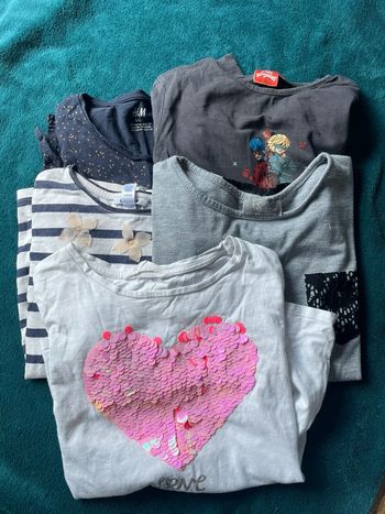 Lot 5 t-shirts fille 10 ans