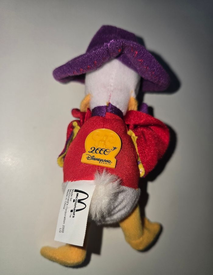 Petite peluche marionnette mc donalds happy meal donald disney vintage 2000 - photo numéro 2