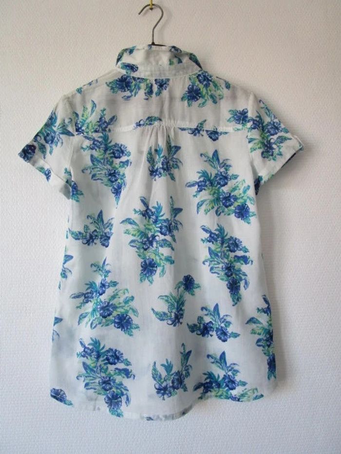 Chemisette blanche fleurs bleues Jac Jac 38 NEUVE - photo numéro 9