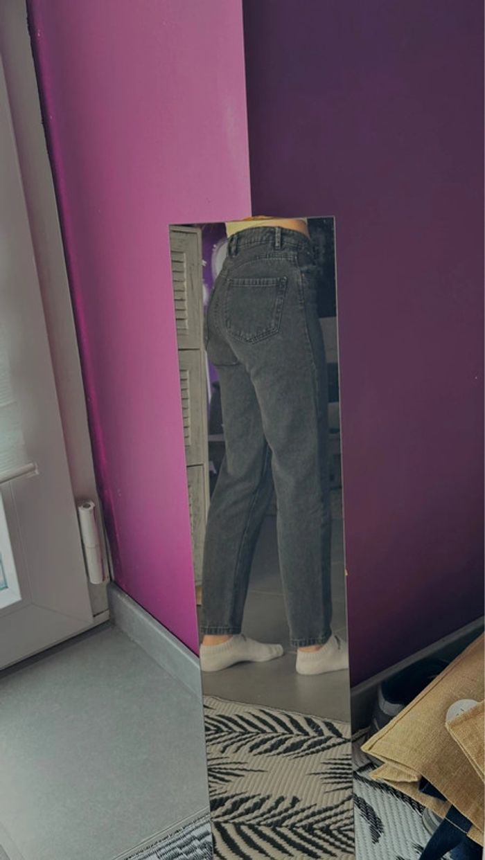 Jean Mom Stradivarius Noir - photo numéro 4