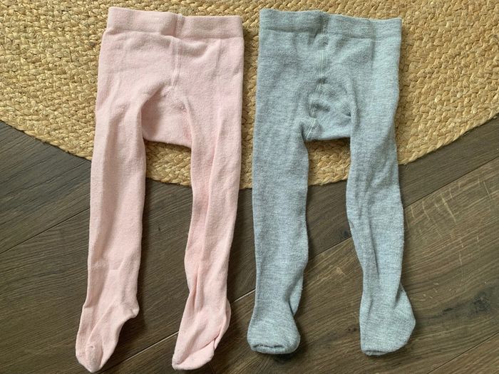 Lot 2 collants hiver rose gris TAO tape à l’œil 18 20 - photo numéro 2