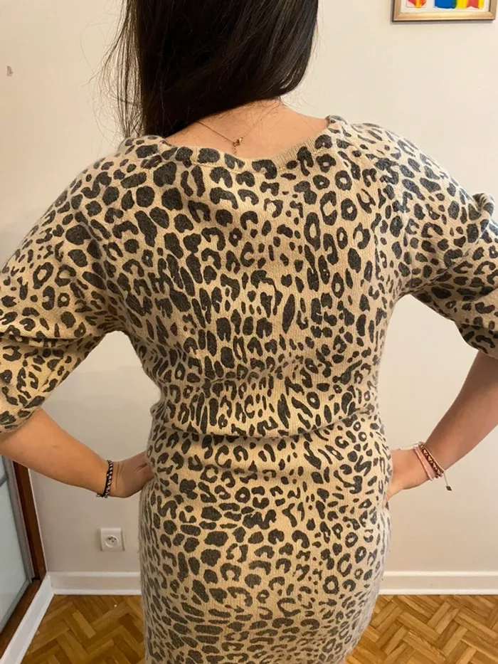 Pull mi long imprimé Léopard - photo numéro 3