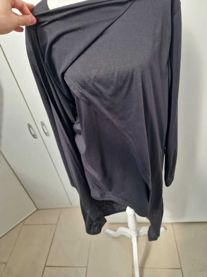 Sweat Ultra Long Noir Effet 3 Vêtements - photo numéro 3
