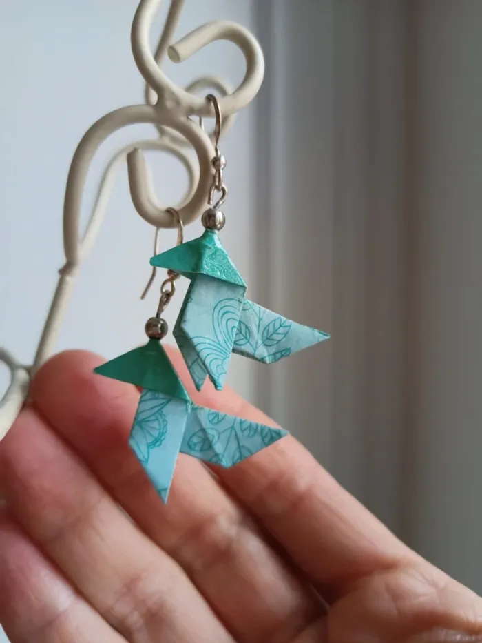 Boucles d'oreilles origami - photo numéro 4