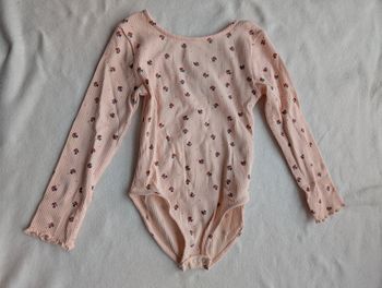 Body côtelé rose motif petites fleurs - 4A - Tape à l'Oeil