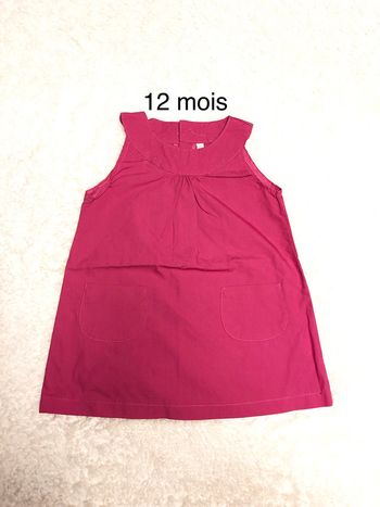 Robe chasuble rose fuchsia 12m