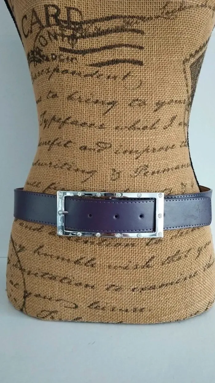 Ceinture violette boucle strass taille 85 cm - photo numéro 2