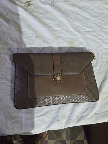 Pochette sac a main cuire maron