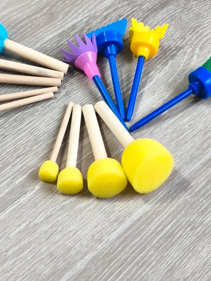 Ensemble de 13 pinceaux et tampons pour peinture - photo numéro 4