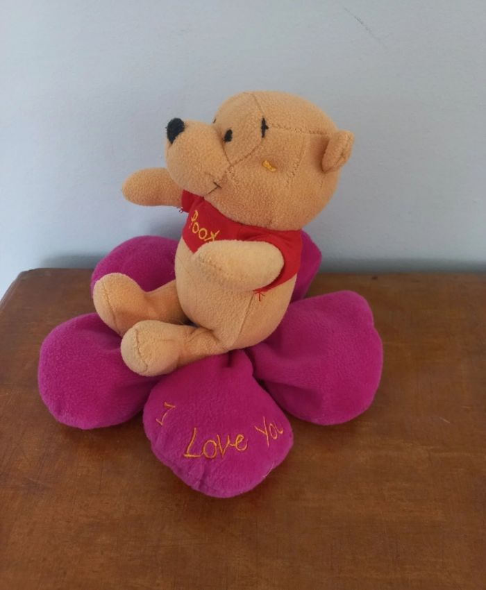 Peluche Winnie l'ourson "fleur"; I love you - photo numéro 4