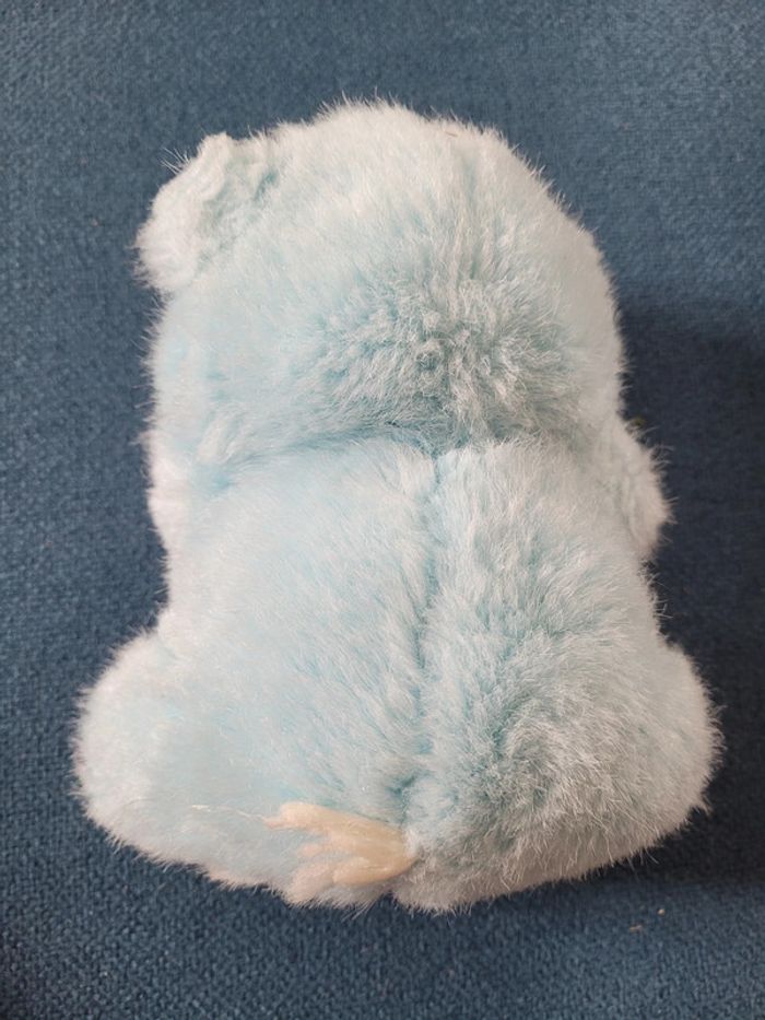 RARE Peluche cochon porc verrat Boulgom bleu ciel blanc 16cm ours doudou collection Made in France - photo numéro 4