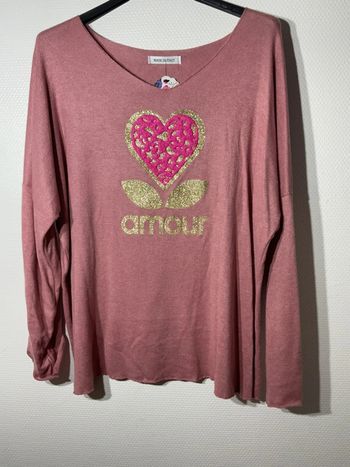 Pull « amour » femme taille unique (40-46)- just me - neuf avec étiquette