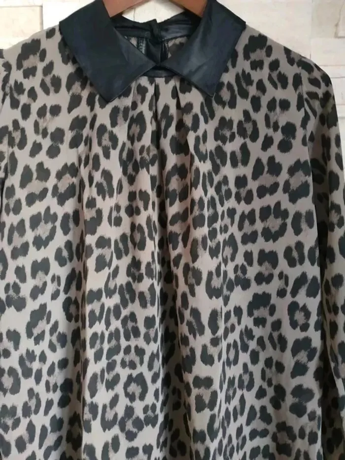 Blouse légère femme 36/38 col noir léopard comme neuve - photo numéro 12