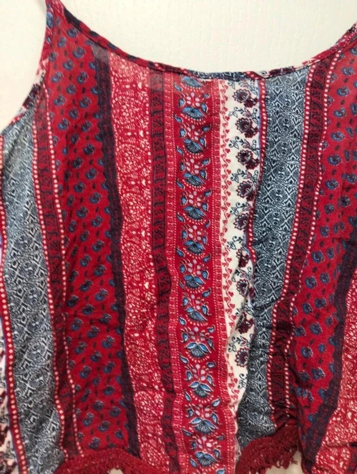 Top crop Jennyfer rouge et bleu XS - photo numéro 4