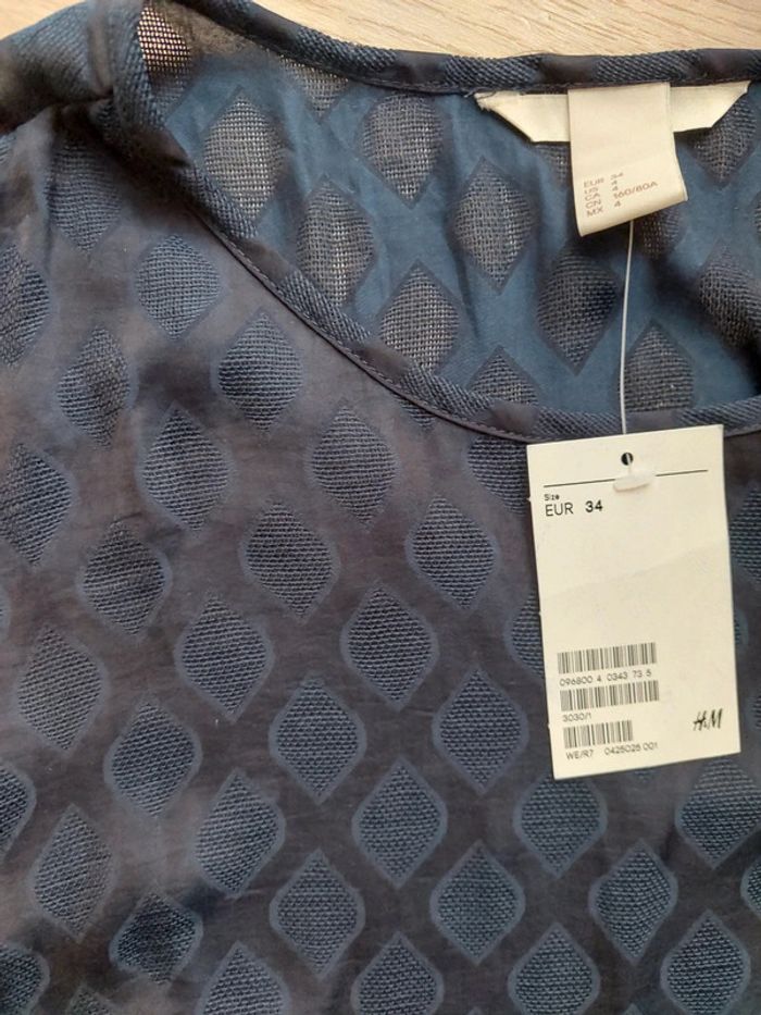 Blouse bleu h&M neuve t 34 - photo numéro 2