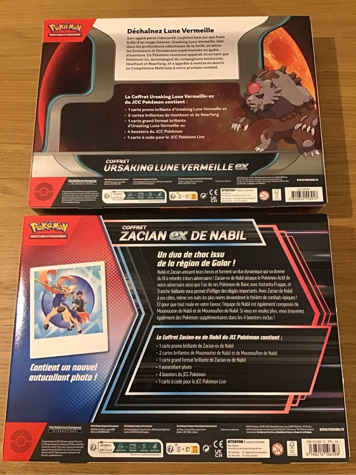 Lot coffrets cartes Pokémon ursaking ex zacian ex origine perdue étincelles déferlantes boosters - photo numéro 2