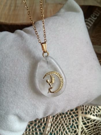 Collier fée cristal de quartz naturel