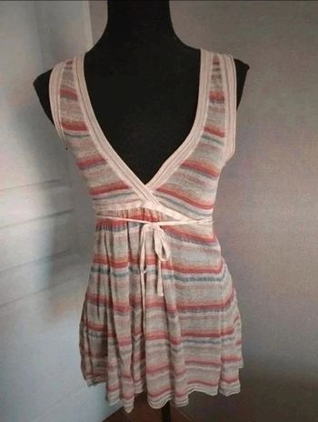 Top Kookaï sans manche rayé multicolore taille 36
