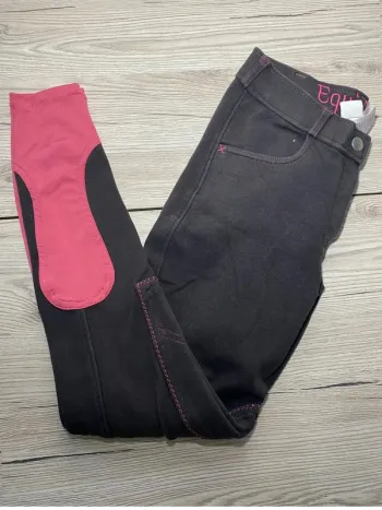 Pantalon d’Équitation Equitheme – Taille 36 – Noir et Rose