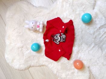 Pull en laine rouge – 6 mois