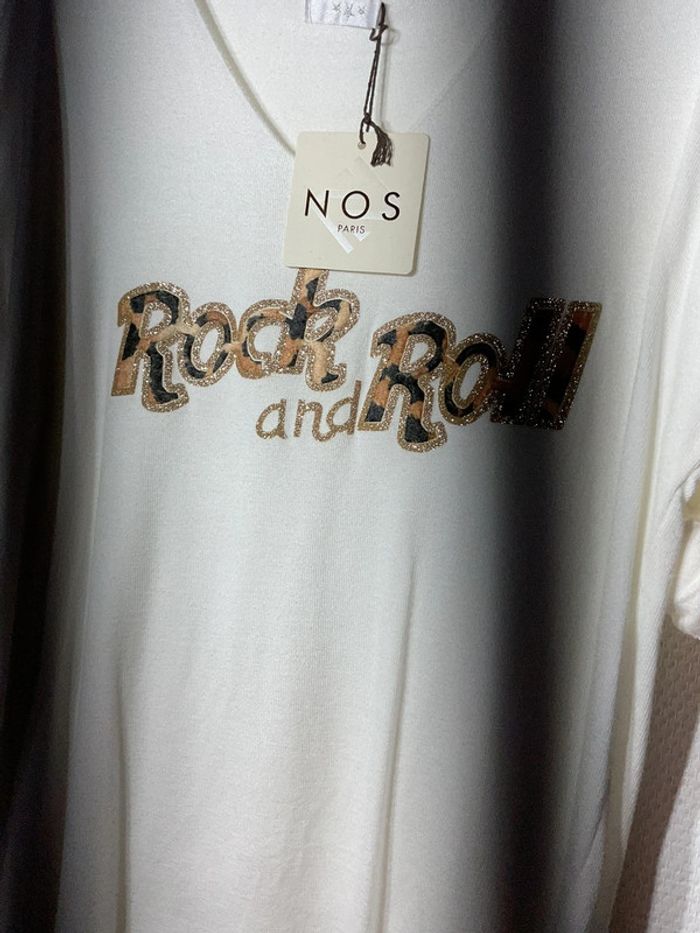 Pull « rock and roll » femme taille unique (36-42)- vivichy - neuf avec étiquette - photo numéro 2