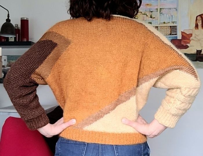 Pull laine motif vintage 80's Anny Blatt 36 - photo numéro 3