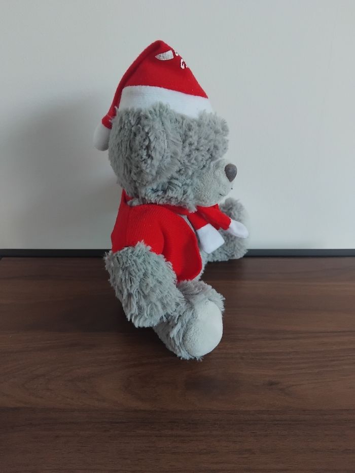 Peluche Ours gris Noël Buffalo grill - photo numéro 2