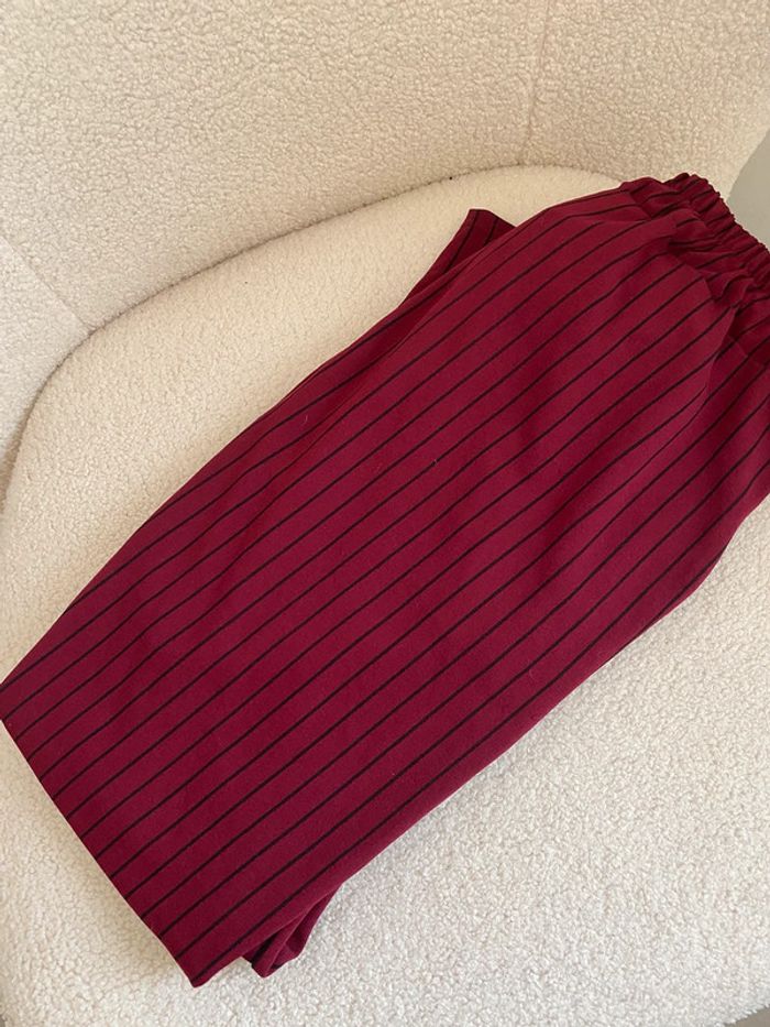 Pantalon Legging Rayé Bordeaux TU