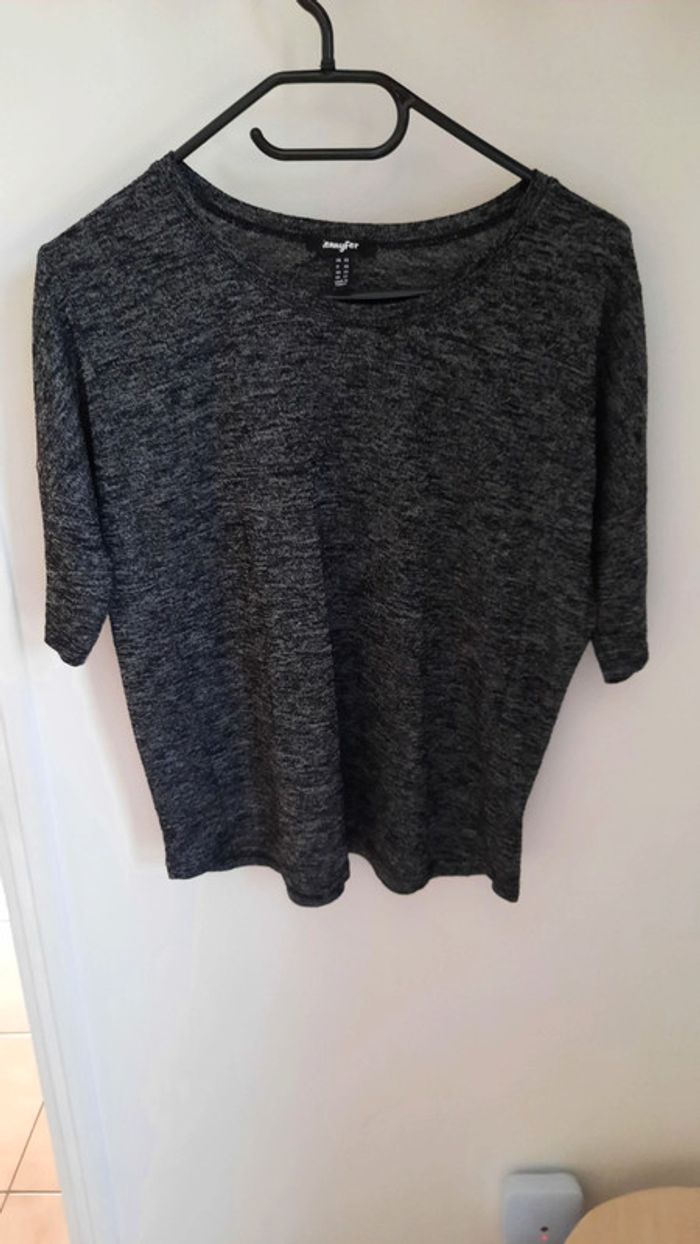 Haut manches courtes gris chiné