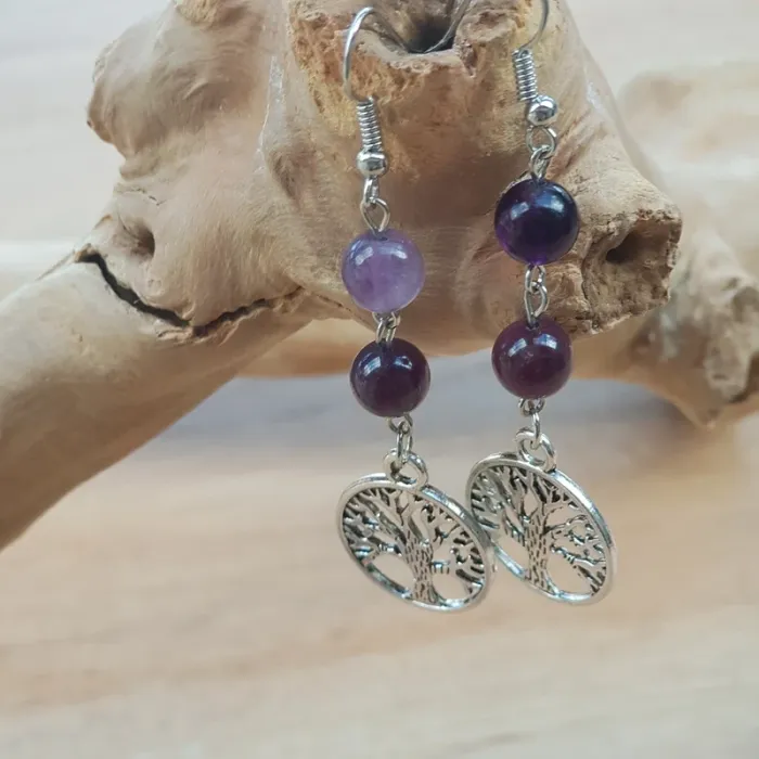 Boucles oreilles fleur de vie - photo numéro 2