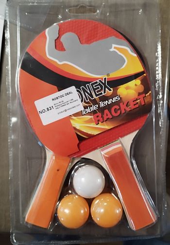 Lot de ping pong konex comprenant 2 raquettes et 3 balles neuf et étiqueté 