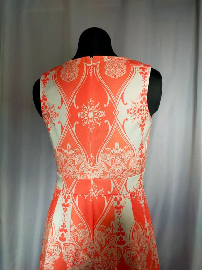 Robe orange & crème à motifs baroques – Bodyflirt Boutique – T. 36/38 (S) - photo numéro 8