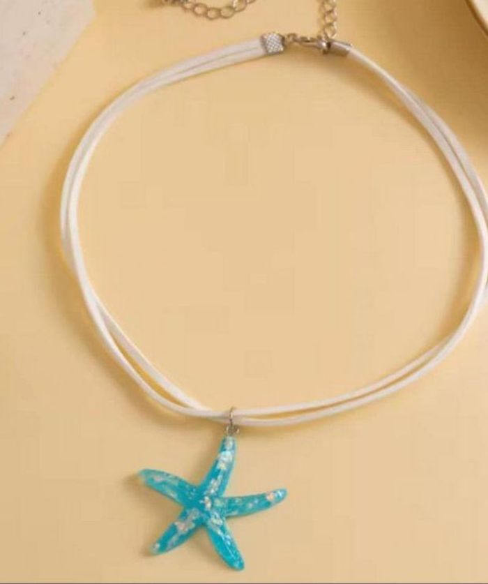 Collier etoile de mer turquoise - photo numéro 2