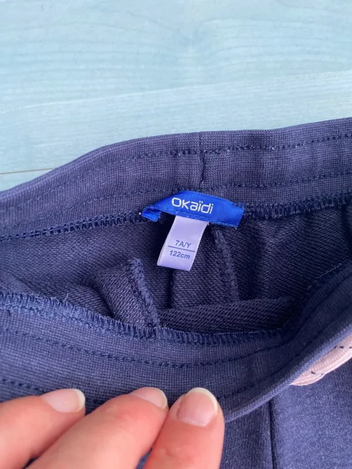 Pantalon de jogging fille bleu marine okaidi 7 ans - photo numéro 2