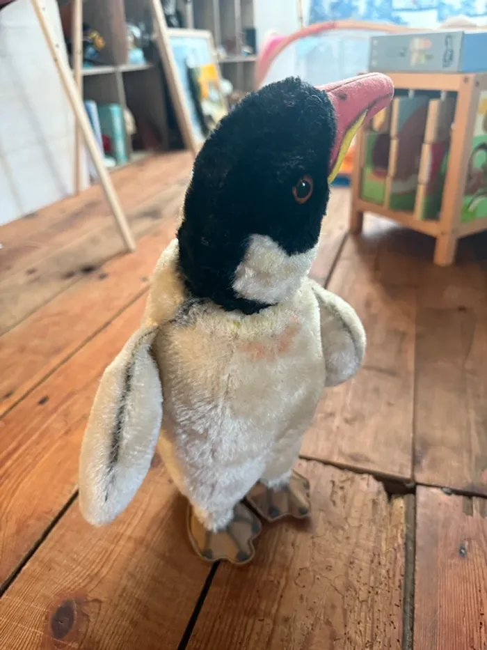 Peluche rigide ancienne Steiff 33cm grande pingouin manchot pinguin Antarctique articulée - photo numéro 2