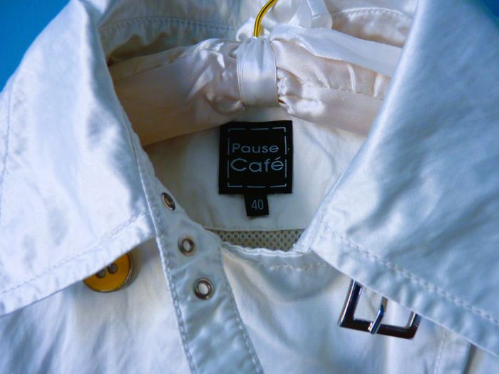 Manteau Trench Femme Pause Café 40 L veste blanc TBE - photo numéro 8
