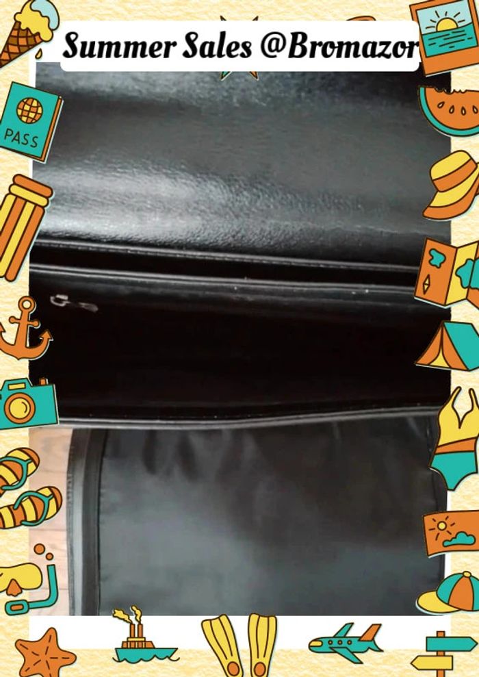 Cartable à compartiments en cuir noir - photo numéro 4
