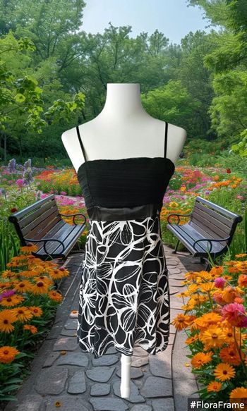 Robe courte noire et blanche avec flot, Snob, taille M