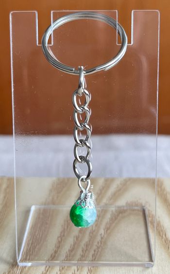 Porte clé perle vert