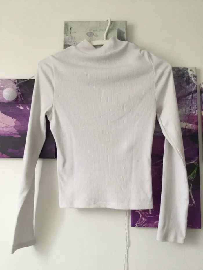 Haut manches longues blanc basique T xs