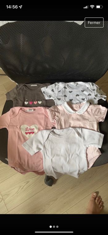 Lot de 5 bodys manches courtes