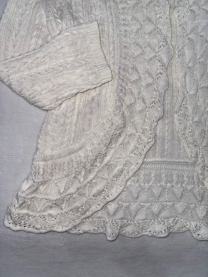 Cardigan en maille blanc taille L - Ralph Lauren Jeans Co - Gilet à torsades chic femme - photo numéro 2