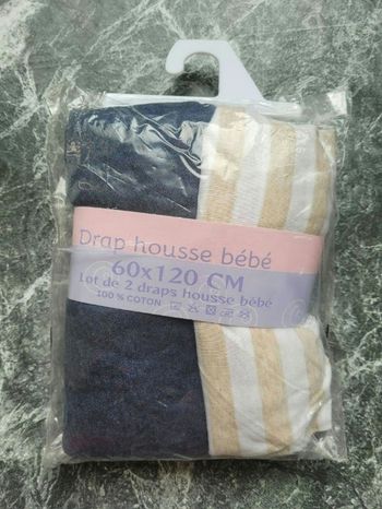 Lot de 2 draps housse lit bébé