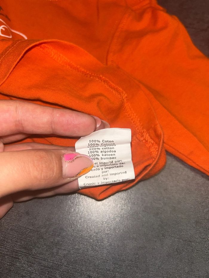 Tee shirt a mangues longues bébé orange - photo numéro 6